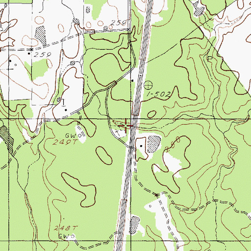 Topographic Map of Piney Grove Cemetery, TX