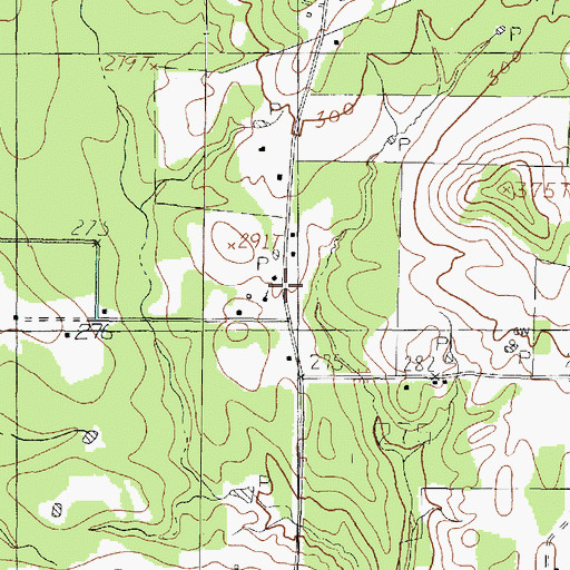 Topographic Map of Piney Grove Church, TX