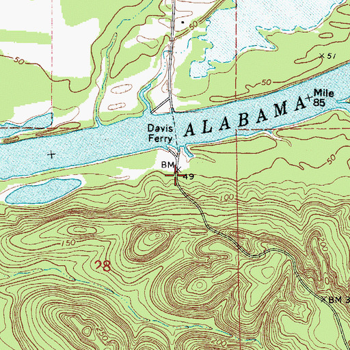 Topographic Map of Haines Island Park, AL
