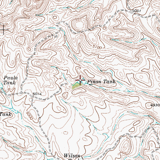 Topographic Map of Pion Tank, TX
