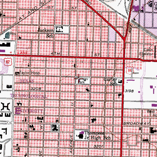 Topographic Map of Pioneer Park, TX