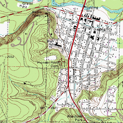 Topographic Map of Pioneer Rest Cemetery, TX