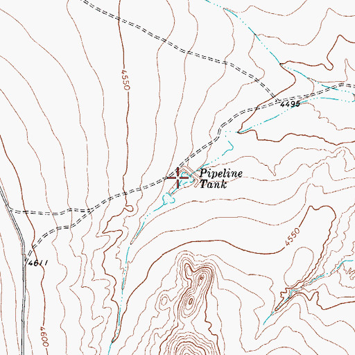 Topographic Map of Pipeline Tank, TX