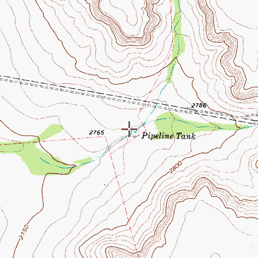 Topographic Map of Pipeline Tank, TX