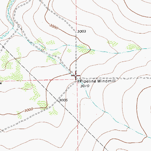 Topographic Map of Pipeline Windmill, TX