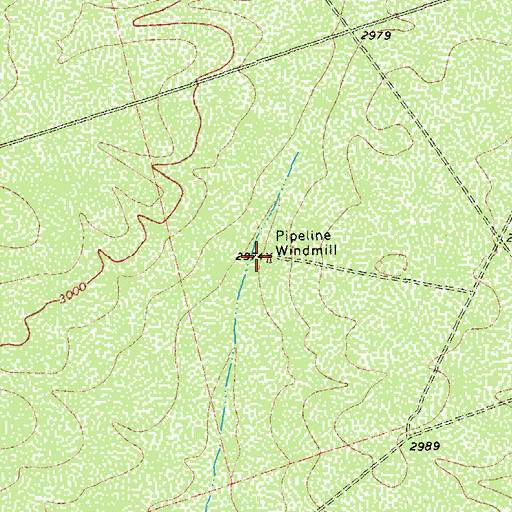 Topographic Map of Pipeline Windmill, TX