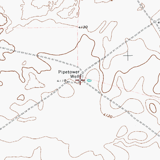 Topographic Map of Pipetower Well, TX