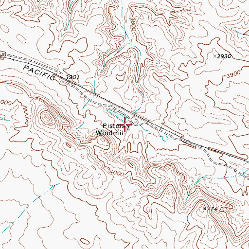 Topographic Map of Pistola Windmill, TX