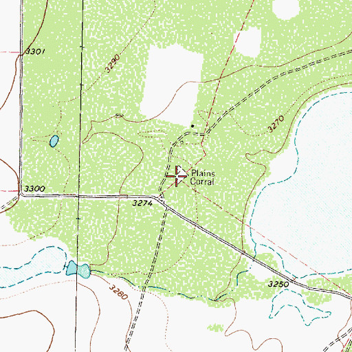 Topographic Map of Plains Corral, TX