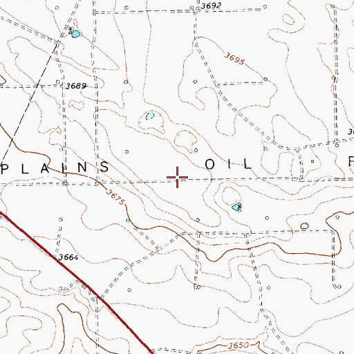 Topographic Map of Plains Oil Field, TX