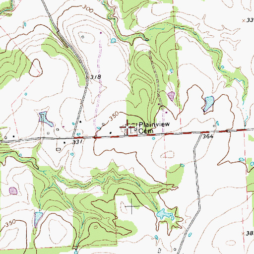 Topographic Map of Plainview Cemetery, TX