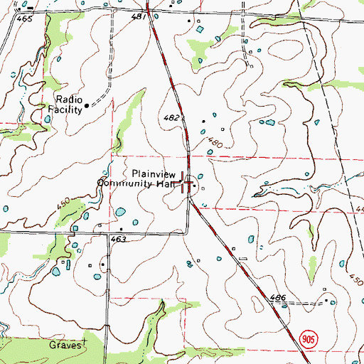 Topographic Map of Plainview Community Hall, TX