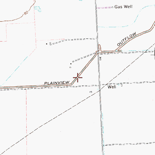 Topographic Map of Plainview Outflow Ditch, TX