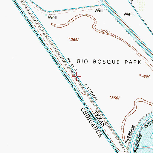 Topographic Map of Playa Lateral, TX