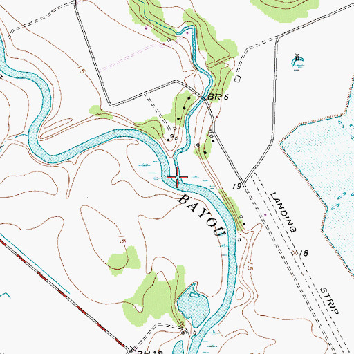 Topographic Map of Pleasant Bayou, TX