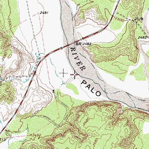 Topographic Map of Pleasant Creek, TX