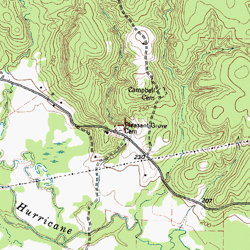 Topographic Map of Pleasant Grove Cemetery, TX
