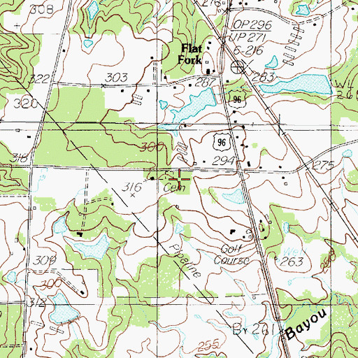 Topographic Map of Pleasant Grove Cemetery, TX