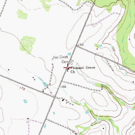 Topographic Map of Pleasant Grove Church, TX