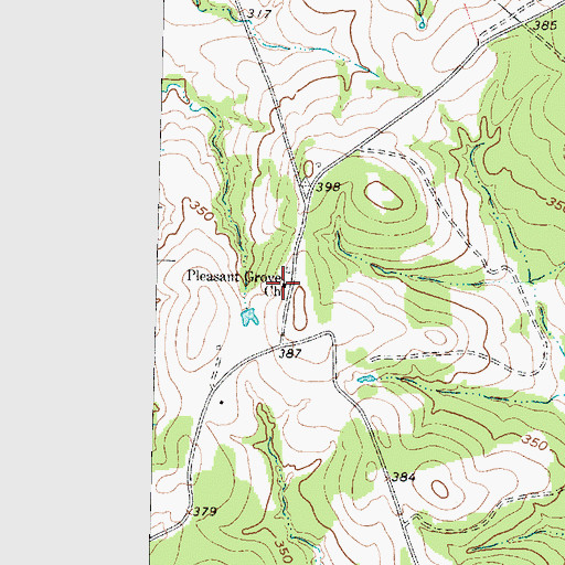 Topographic Map of Pleasant Grove Church, TX