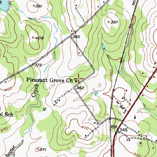 Topographic Map of Pleasant Grove Church, TX