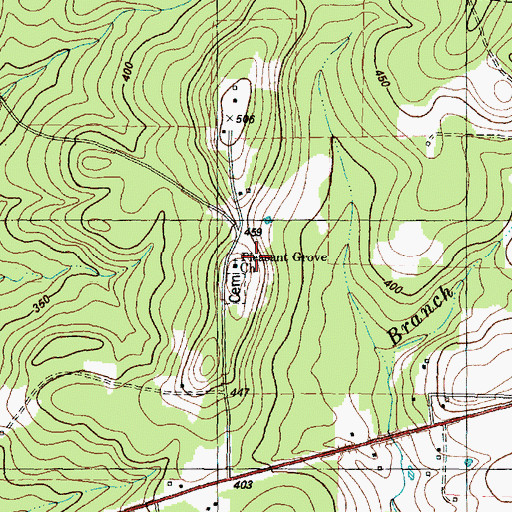 Topographic Map of Pleasant Grove Church, TX