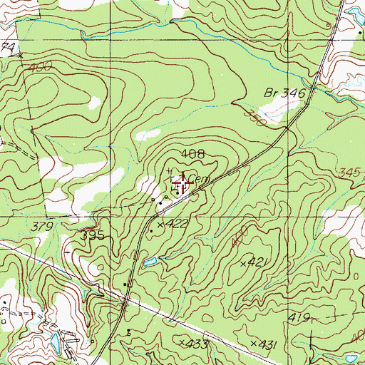 Topographic Map of Pleasant Grove Church, TX