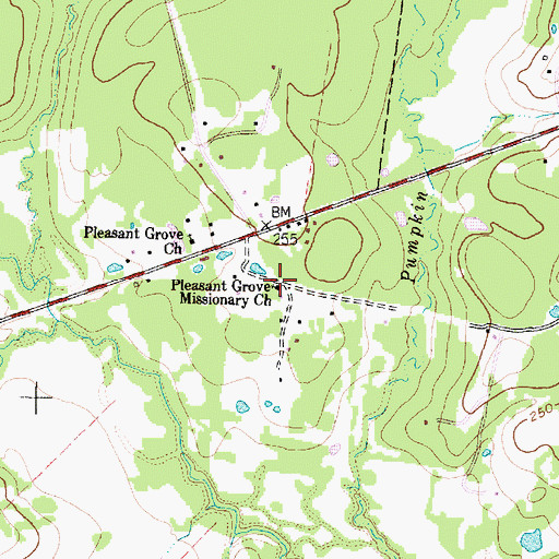 Topographic Map of Pleasant Grove Missionary Church, TX