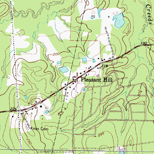 Topographic Map of Pleasant Hill, TX