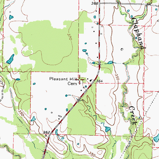 Topographic Map of Pleasant Hill Cemetery, TX