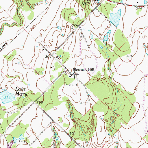 Topographic Map of Pleasant Hill Church, TX