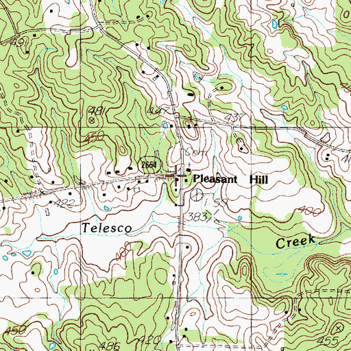 Topographic Map of Pleasant Hill Church, TX