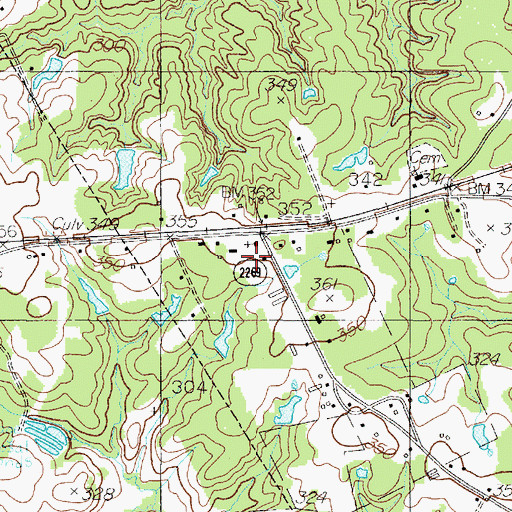 Topographic Map of Pleasant Hill Church, TX