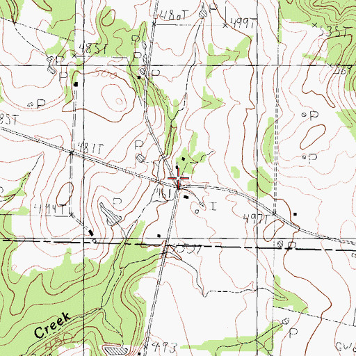 Topographic Map of Pleasant Ridge Church, TX
