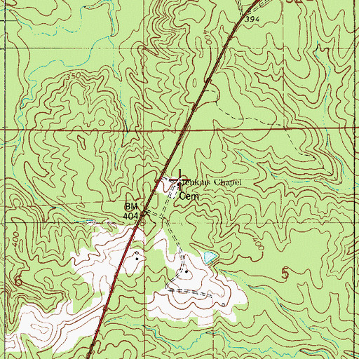 Topographic Map of Jenkins Chapel Methodist Church, AL