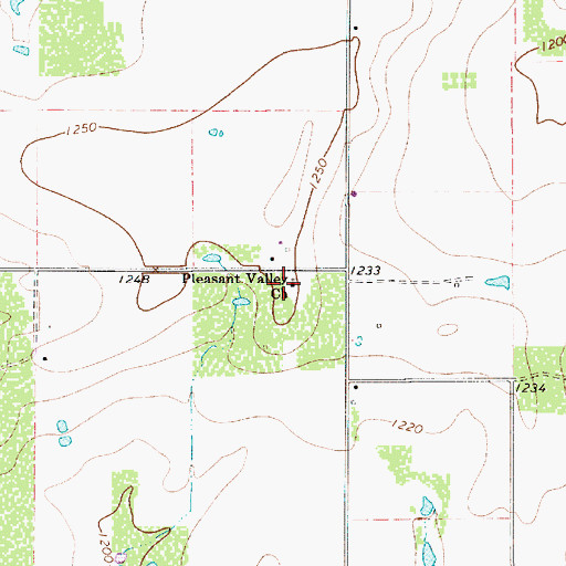 Topographic Map of Pleasant Valley Church, TX