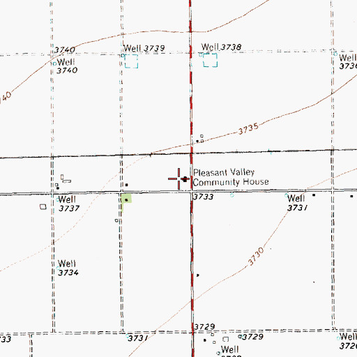 Topographic Map of Pleasant Valley Community House, TX