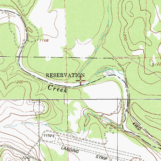 Topographic Map of Pleasant Valley Creek, TX