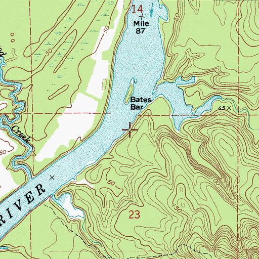 Topographic Map of Johnson Woodyard Landing, AL