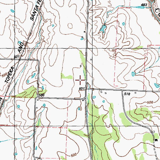 Topographic Map of Pleasant Valley School, TX