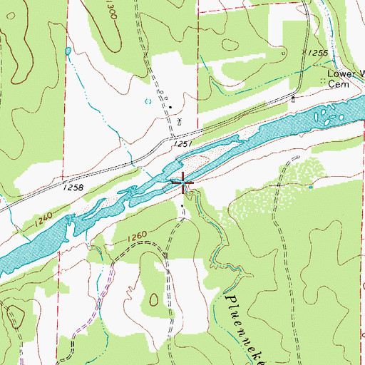 Topographic Map of Pluenneke Creek, TX