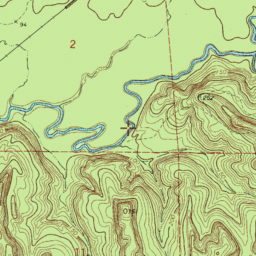 Topographic Map of Kearleys Bridge (historical), AL