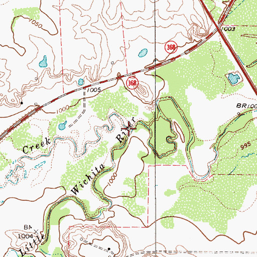 Topographic Map of Plum Creek, TX