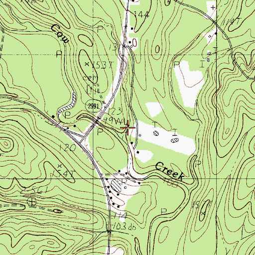 Topographic Map of Plum Creek, TX