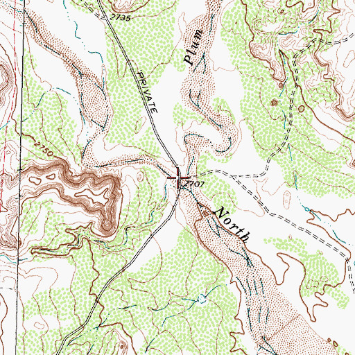 Topographic Map of Plum Creek, TX