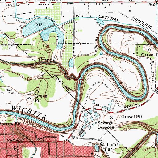 Topographic Map of Plum Creek, TX