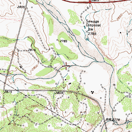 Topographic Map of Plum Creek, TX