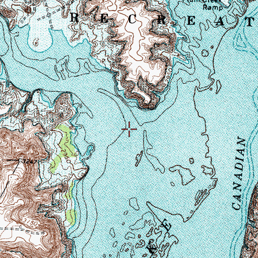 Topographic Map of Plum Creek, TX