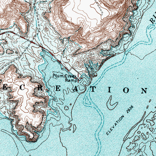Topographic Map of Plum Creek Ramp, TX