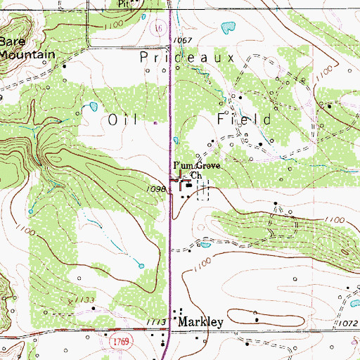 Topographic Map of Plum Grove Church, TX